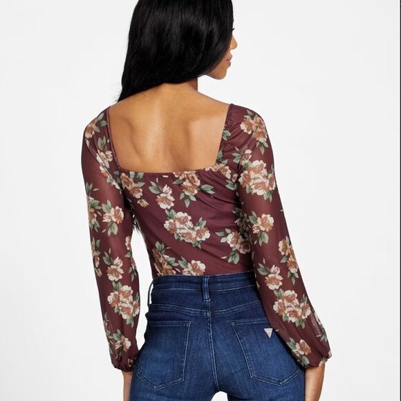 Guess Nicole Floral Mesh Bodysuit - Picture 4 of 12